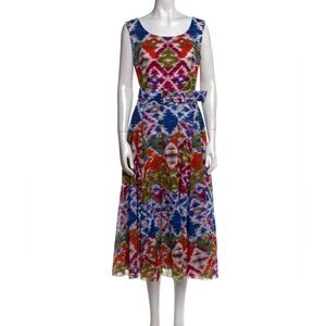 Samantha Sung Colorful Patterned Sleeveless Dress Size 8